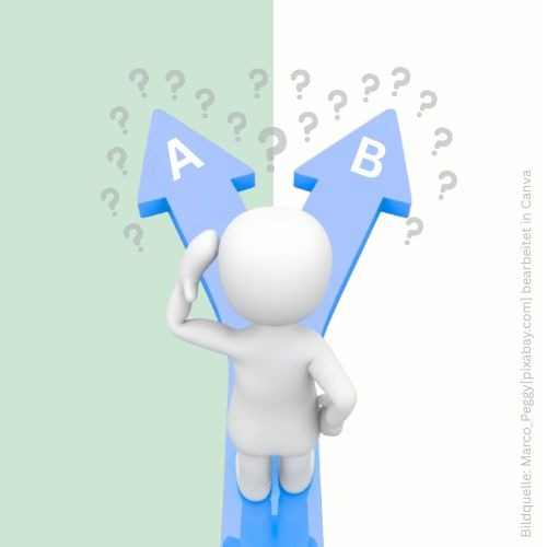 #Entscheidung treffen #Weggabelung #viele Fragezeichen #an einem Wendepunkt stehen